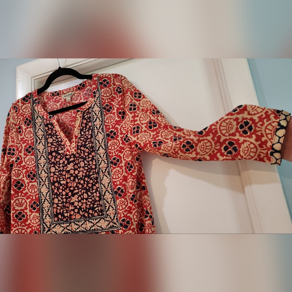 Women's Lucky Brand Floral Boho Long Sleeve Blouse, Size L - Picture 6 of 13